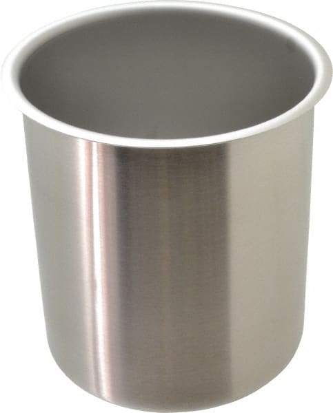 VOLLRATH - Round, Chrome Stainless Steel Food Storage Container - 7.3" High x 6.1" Wide - Apex Tool & Supply