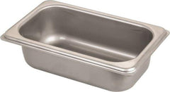VOLLRATH - Rectangular, Chrome Stainless Steel Food Pan - 2" High x 4.3" Wide x 6.9" Long - Apex Tool & Supply