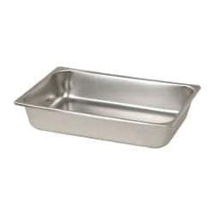 VOLLRATH - Rectangular, Chrome Stainless Steel Food Pan - 2-1/2" High x 6.4" Wide x 10.4" Long - Apex Tool & Supply