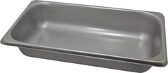 VOLLRATH - Rectangular, Chrome Stainless Steel Food Pan - 2-1/2" High x 6.9" Wide x 12.8" Long - Apex Tool & Supply