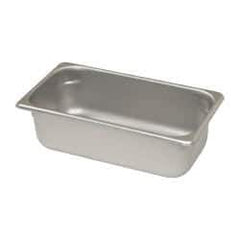 VOLLRATH - Rectangular, Chrome Stainless Steel Food Pan - 4" High x 6.9" Wide x 12.8" Long - Apex Tool & Supply