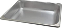 VOLLRATH - Rectangular, Chrome Stainless Steel Food Pan - 2-1/2" High x 10.4" Wide x 12.8" Long - Apex Tool & Supply