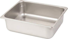 VOLLRATH - Rectangular, Chrome Stainless Steel Food Pan - 4" High x 10.4" Wide x 12.8" Long - Apex Tool & Supply