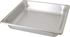 VOLLRATH - Rectangular, Chrome Stainless Steel Food Pan - 2-1/2" High x 12.8" Wide x 13.9" Long - Apex Tool & Supply