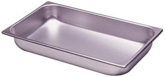 VOLLRATH - Rectangular, Chrome Stainless Steel Food Pan - 4" High x 12.8" Wide x 20.8" Long - Apex Tool & Supply