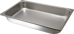 VOLLRATH - Rectangular, Chrome Stainless Steel Food Pan - 2-1/2" High x 9.8" Wide x 16.4" Long - Apex Tool & Supply