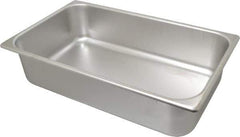 VOLLRATH - Rectangular, Chrome Stainless Steel Food Pan - 4" High x 9.8" Wide x 16.4" Long - Apex Tool & Supply