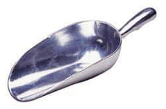 VOLLRATH - 24 oz Silver Cast Aluminum Round Bottom Scoop - 4" Wide Bowl, 3.4" Handle Length, 10.8" OAL - Apex Tool & Supply