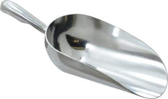 VOLLRATH - 12 oz Silver Cast Aluminum Round Bottom Scoop - 3.3" Wide Bowl, 3" Handle Length, 8.8" OAL - Apex Tool & Supply