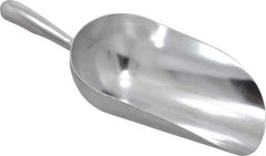 VOLLRATH - 55 oz Silver Cast Aluminum Round Bottom Scoop - 5-1/2" Wide Bowl, 4" Handle Length, 14.4" OAL - Apex Tool & Supply