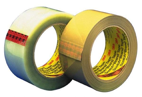 3M - 2" x 55 Yd Clear Hot Melt Adhesive Sealing Tape - Polypropylene Film Backing, 3.1 mil Thick - Apex Tool & Supply