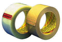 3M - 2" x 55 Yd Clear Hot Melt Adhesive Sealing Tape - Polypropylene Film Backing, 3.1 mil Thick - Apex Tool & Supply