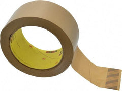3M - 2" x 55 Yd Natural (Color) Rubber Adhesive Sealing Tape - Polypropylene Film Backing, 3.1 mil Thick, 70 Lb Tensile Strength, Series 375 - Apex Tool & Supply