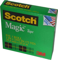 3M - 1" x 72 Yd Clear Acrylic Adhesive Packaging Tape - Acetate Backing, 2.5 mil Thick, 15 Lb Tensile Strength, Series 810 - Apex Tool & Supply