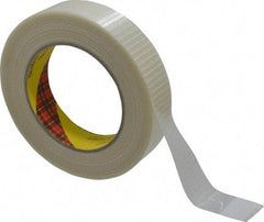 3M - 1" x 55 Yd Clear Rubber Adhesive Packaging Tape - Polypropylene Film Backing, 5.7 mil Thick, 150 Lb Tensile Strength, Series 8959 - Apex Tool & Supply