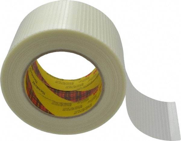 3M - 3" x 55 Yd Clear Rubber Adhesive Packaging Tape - Polypropylene Film Backing, 5.7 mil Thick, 150 Lb Tensile Strength, Series 8959 - Apex Tool & Supply