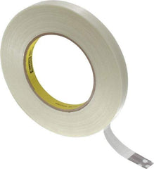 3M - 1/2" x 60 Yd Clear Rubber Adhesive Packaging Tape - Polypropylene Film Backing, 6.6 mil Thick, 380 Lb Tensile Strength, Series 8981 - Apex Tool & Supply