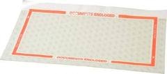 3M - 1,000 Piece, 10" Long x 6" Wide, Sheet - Documents Enclosed, Clear with Orange Border - Apex Tool & Supply