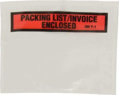 3M - 1,000 Piece, 5-1/2" Long x 4-1/2" Wide, Envelope - Packing List/Invoice Enclosed, Orange Top Border - Apex Tool & Supply