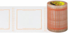 3M - 400 Piece, 10" Long x 6" Wide, Tape Roll - Document Enclosed, Clear with Orange Border - Apex Tool & Supply