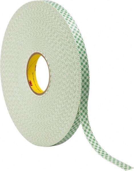 3M - 3/4" x 72 Yd Acrylic Adhesive Double Sided Tape - 1/32" Thick, Off-White, Urethane Foam Liner, Continuous Roll, Series 4032 - Apex Tool & Supply