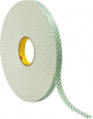 3M - 3/4" x 72 Yd Acrylic Adhesive Double Sided Tape - 1/32" Thick, Off-White, Urethane Foam Liner, Continuous Roll, Series 4032 - Apex Tool & Supply