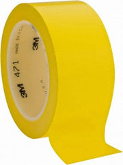 3M - Yellow Solid Color Vinyl Tape - 2" Wide x 108' Long x 5.2 mil Thick, General Traffic - Apex Tool & Supply