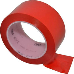 3M - Red Solid Color Vinyl Tape - 2" Wide x 108' Long x 5.2 mil Thick, General Traffic - Apex Tool & Supply