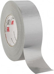 3M - 2" x 55m Silver Duct Tape - 9 mil, Rubber Adhesive, Polyethylene Film Backing, 25 Lb/ln Tensile Strength, 200°F Max, Series 3939 - Apex Tool & Supply