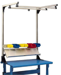 Qualtech - Steel Workbench & Workstation Twin Bench Rail Kit - 30" Deep, 60" High, Use with Equipto & Lyon Metal Products 6' Steel Benches - Apex Tool & Supply