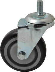Fairbanks - 4" Diam x 1-1/4" Wide x 5-13/32" OAH Stem Mount Swivel Caster - Polyurethane over Polyethylene, 250 Lb Capacity, Ball Bearing, 1/2-13 x 1" Threaded Stem - Apex Tool & Supply