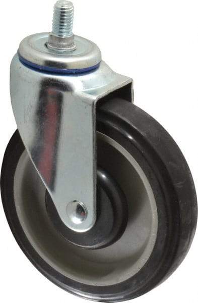 Fairbanks - 5" Diam x 1-1/4" Wide x 6-15/32" OAH Stem Mount Swivel Caster - Polyurethane over Polyethylene, 275 Lb Capacity, Ball Bearing, 1/2-13 x 1" Threaded Stem - Apex Tool & Supply