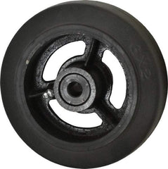 Fairbanks - 6 Inch Diameter x 2 Inch Wide, Rubber Caster Wheel - 410 Lb. Capacity, 2-3/16 Inch Hub Length, 1/2 Inch Axle Diameter, Delrin Bearing - Apex Tool & Supply