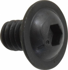 Made in USA - 1/4-20 UNC Hex Socket Drive, Button Screw - Alloy Steel, Black Oxide Finish, Fully Threaded, 3/8" Length Under Head - Apex Tool & Supply