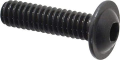 Made in USA - 1/4-20 UNC Hex Socket Drive, Button Screw - Alloy Steel, Black Oxide Finish, Fully Threaded, 1" Length Under Head - Apex Tool & Supply