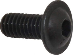 Made in USA - 5/16-18 UNC Hex Socket Drive, Button Screw - Alloy Steel, Black Oxide Finish, Fully Threaded, 3/4" Length Under Head - Apex Tool & Supply