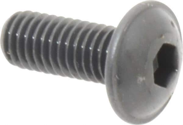 Made in USA - #10-32 UNF Hex Socket Drive, Button Screw - Alloy Steel, Black Oxide Finish, Fully Threaded, 1/2" Length Under Head - Apex Tool & Supply