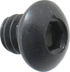 Made in USA - 1/4-20 UNC Hex Socket Drive, Button Screw - Alloy Steel, Black Oxide Finish, Fully Threaded, 1/4" Length Under Head - Apex Tool & Supply