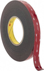 3M - 3/4" x 15 Yd Acrylic Adhesive Double Sided Tape - 45 mil Thick, Black, Acrylic Foam Liner, Continuous Roll, Series 5952 - Apex Tool & Supply