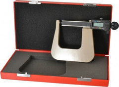 SPI - 0 to 2.5" Range, 0.0005" Resolution, Deep Throat, Electronic Outside Micrometer - 0.001" Accuracy, 3" Throat, Sliding Thimble, Carbide Face, Includes Case - Apex Tool & Supply