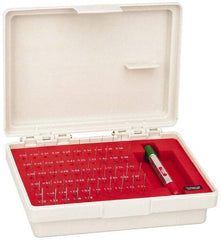 SPI - 55 Piece, 0.2 to 1.28mm Diameter Plug & Pin Gage Set - Plus 0.005mm Tolerance - Apex Tool & Supply
