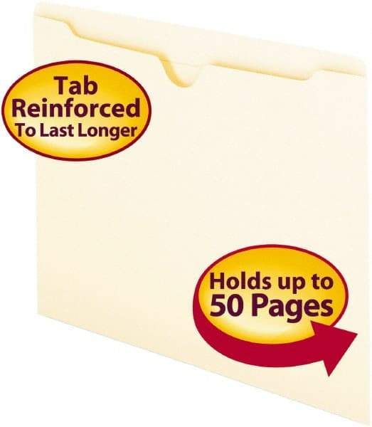 SMEAD - 8-1/2 x 11", Letter Size, Manilla, File Jacket - 11 Point Stock, Straight Tab Cut Location - Apex Tool & Supply