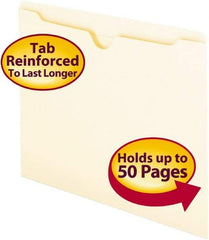 SMEAD - 8-1/2 x 11", Letter Size, Manilla, File Jacket - 11 Point Stock, Straight Tab Cut Location - Apex Tool & Supply