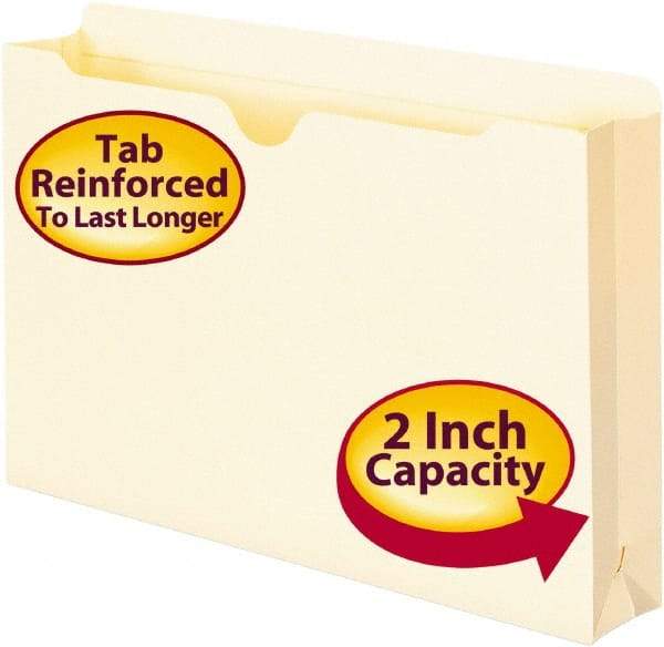 SMEAD - 8-1/2 x 14", Legal, Manilla, File Jacket/Sleeve/Wallet with Expanding Jacket - 11 Point Stock, Straight Tab Cut Location - Apex Tool & Supply