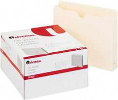 UNIVERSAL - 8-1/2 x 11", Letter Size, Manilla, File Jacket/Sleeve/Wallet with Expanding Jacket - 11 Point Stock - Apex Tool & Supply