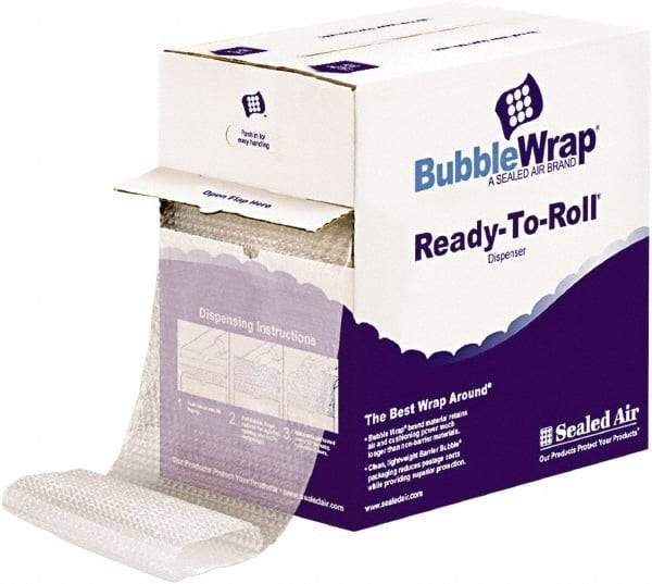 Sealed Air - 65' Long x 12" Wide x 1/2" Thick, Large Sized Bubble Roll - Clear - Apex Tool & Supply