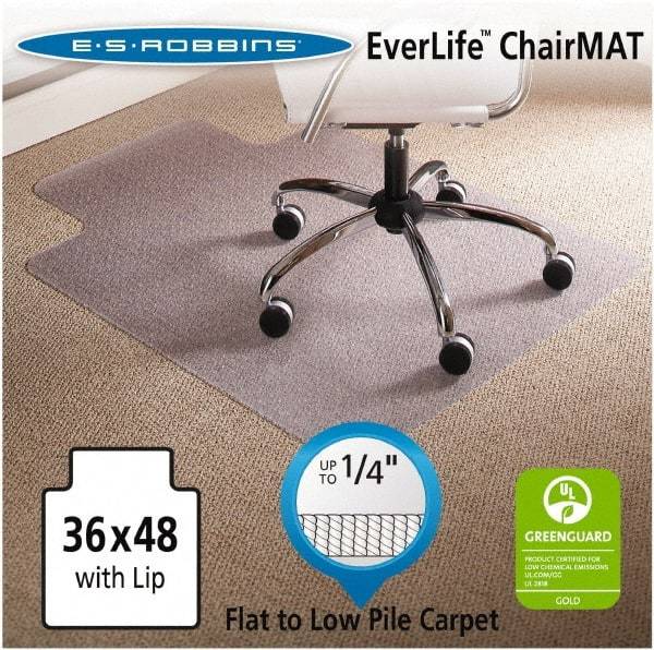 ES Robbins - 48" Long x 36" Wide, Chair Mat - Single Lip, Beveled Edge Style - Apex Tool & Supply