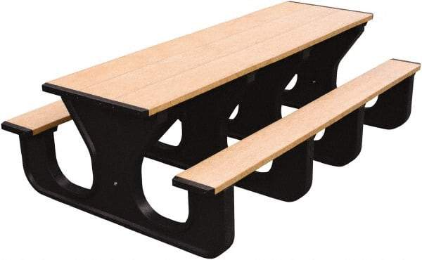 Vestil - 60" Long x 96" Wide x 30-1/2" High Stationary Rectangular Activity/Utility Table - Cedar & Black, Plastic - Apex Tool & Supply