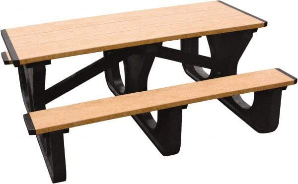 Vestil - 60" Long x 72" Wide x 30-1/2" High Stationary Rectangular Activity/Utility Table - Cedar & Black, Plastic - Apex Tool & Supply