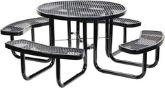 Vestil - 81-1/4" Long x 81-1/4" Wide x 29" High Stationary Activity/Utility Table without Back Rests - Black, Steel - Apex Tool & Supply